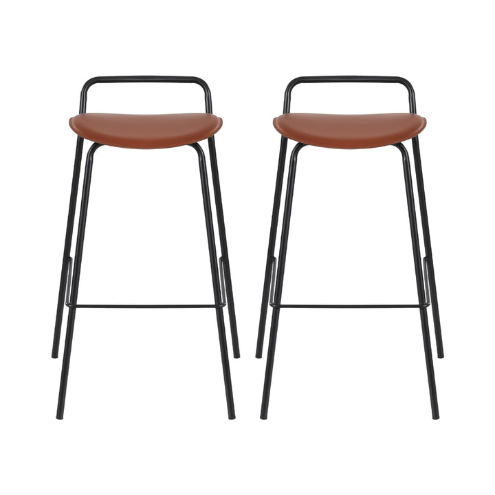 2x Artiss Bar Stools Kitchen Counter Stools Metal Brown
