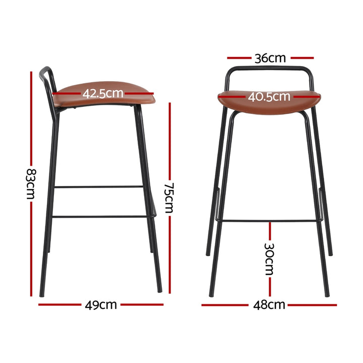 4x Artiss Bar Stools Kitchen Counter Dining Chair Metal Brown