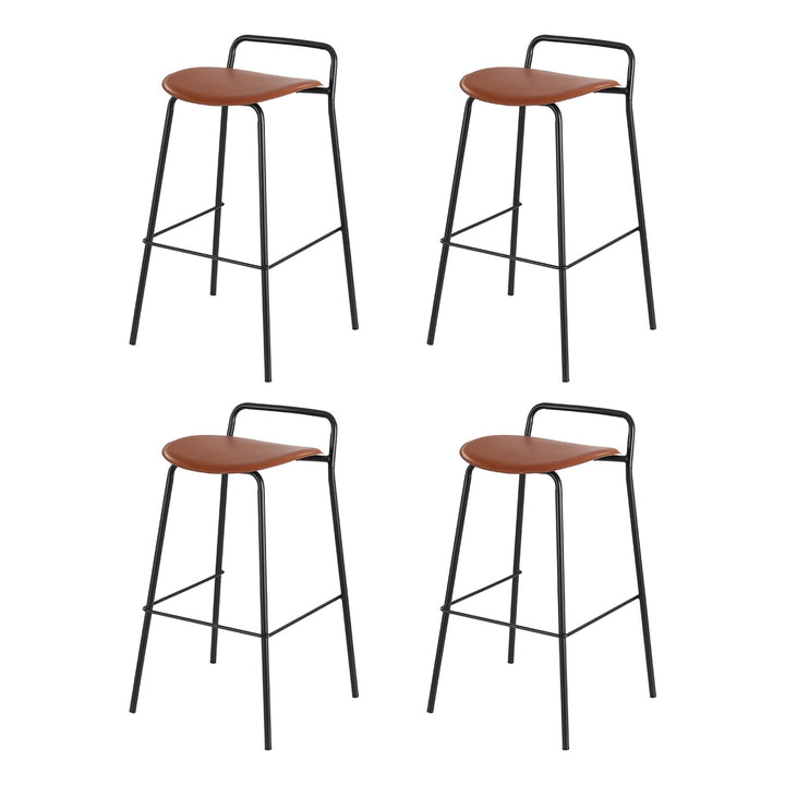 4x Artiss Bar Stools Kitchen Counter Dining Chair Metal Brown