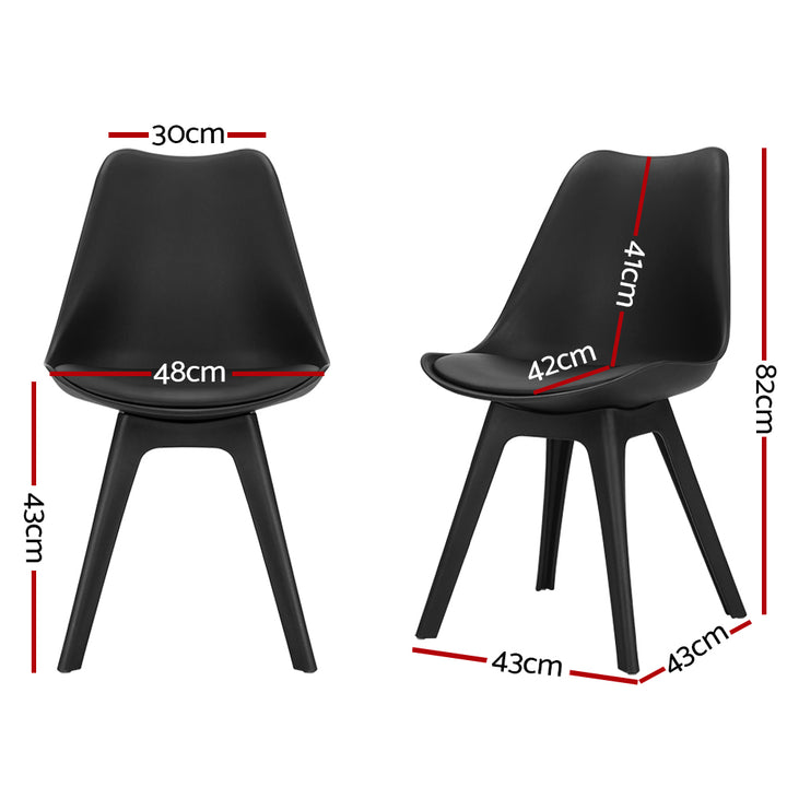 Artiss Leather Kitchen Dining Chairs Replica (Set of 4) Black