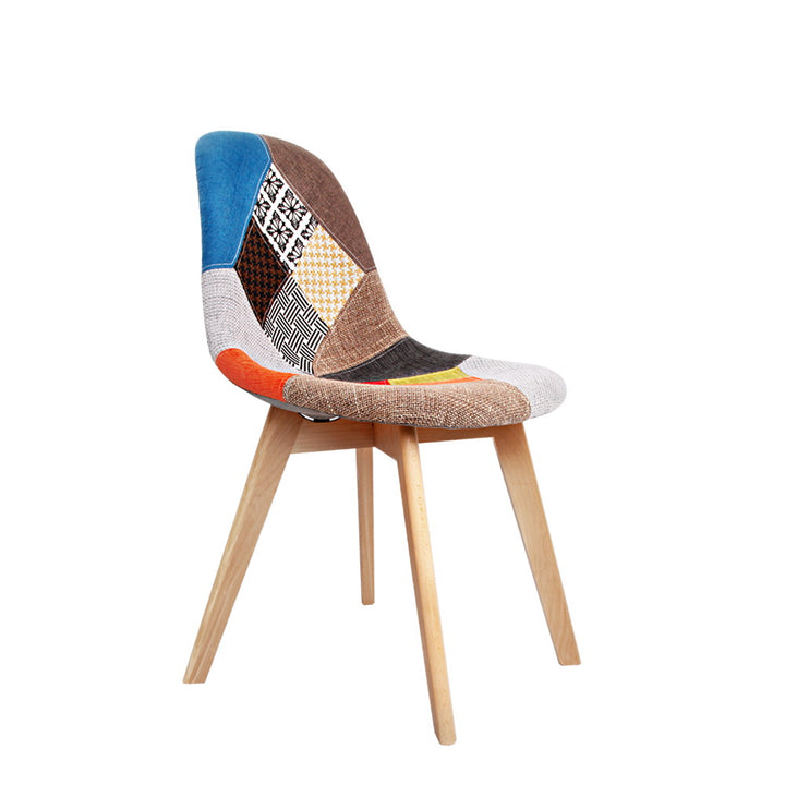 Artiss Fabric Kitchen Dining Chairs Retro (Set of 2) Multi-Colour