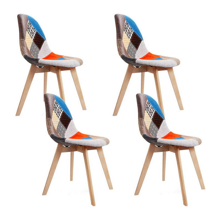 Artiss Fabric Kitchen Dining Chairs Retro (Set of 4) Multi-Colour