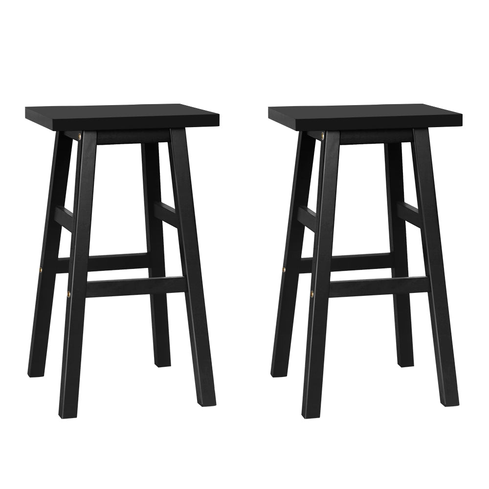 Baron Wooden Counter Stool Backless (Set of 2) Black 66cm
