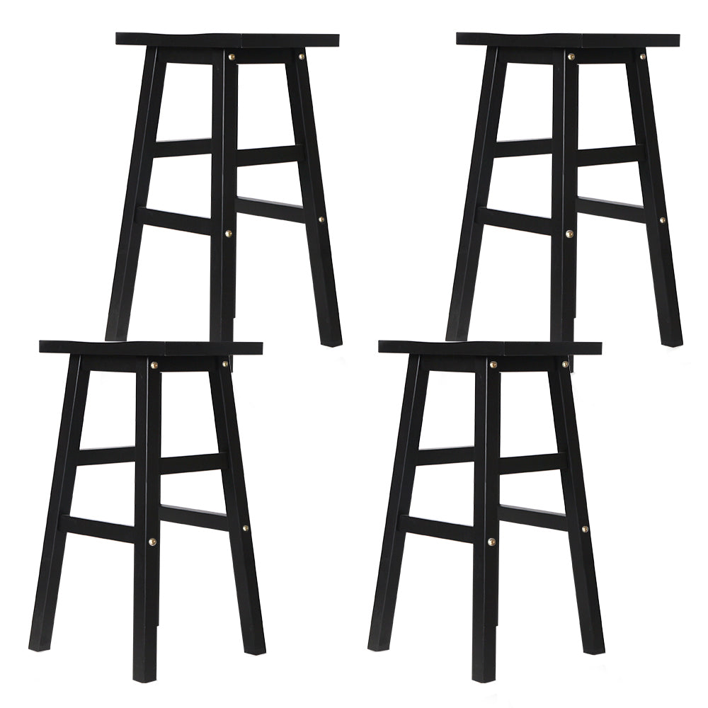 Baron Wooden Counter Stool Backless (Set of 4) Black 66cm