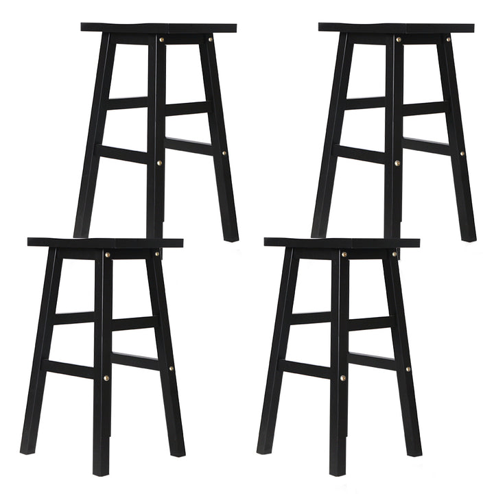 Baron Wooden Counter Stool Backless (Set of 4) Black 66cm