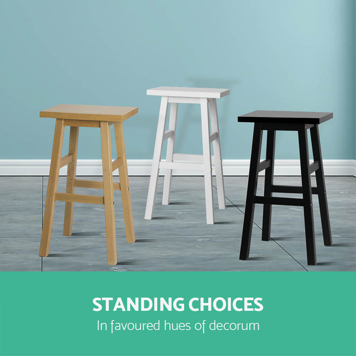 Baron Wooden Counter Stool Backless (Set of 4) Black 66cm
