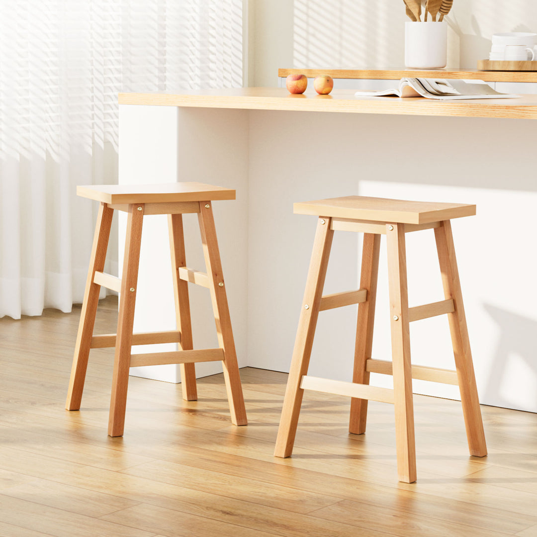 Buy Baron Wooden Counter Stool Backless (Set of 2) Natural 66cm
