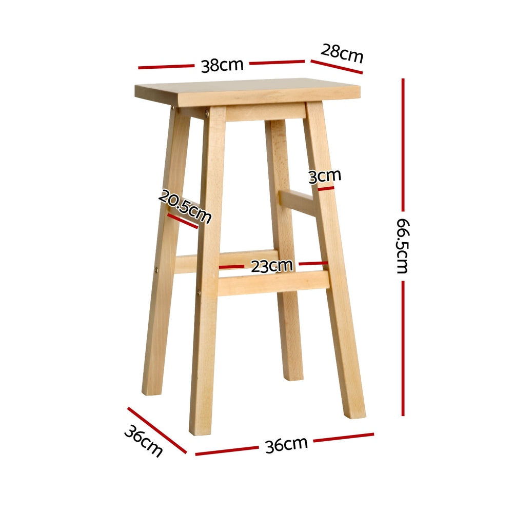 Baron Wooden Counter Stool Backless (Set of 4) Natural 66cm