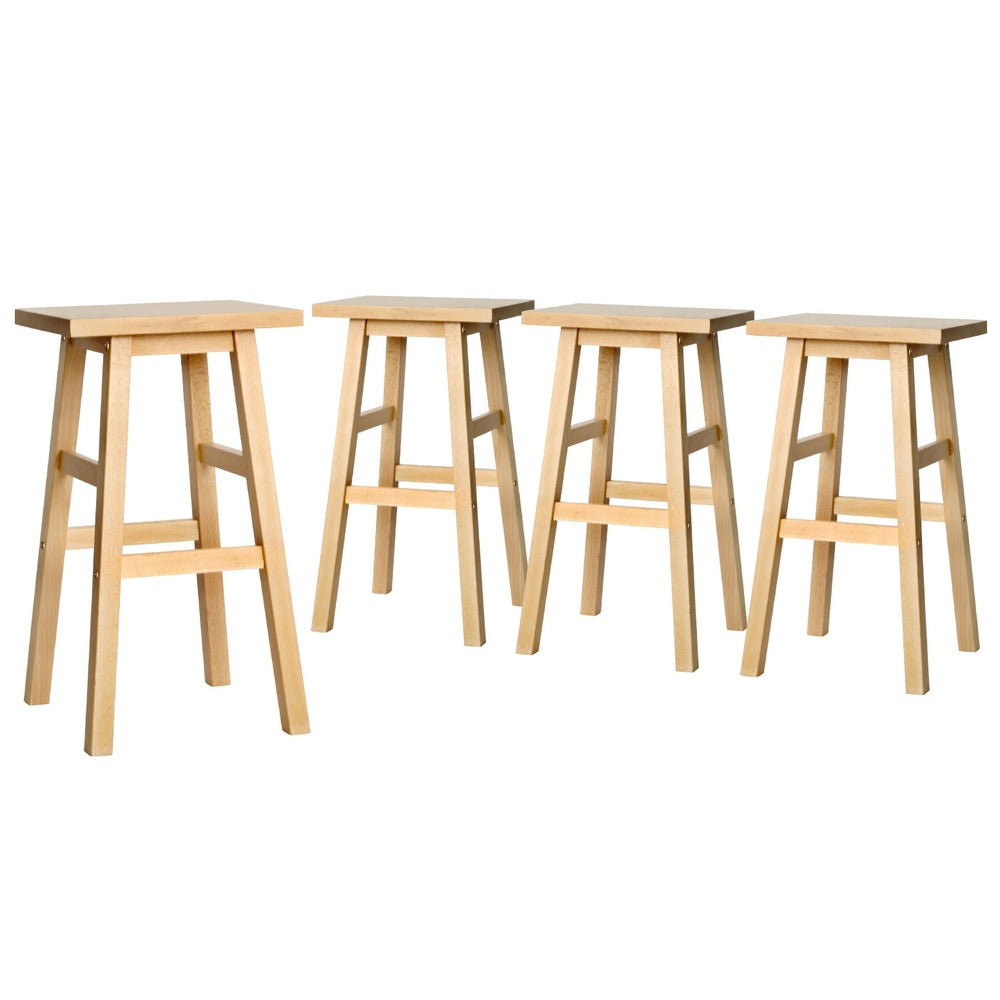 Baron Wooden Counter Stool Backless (Set of 4) Natural 66cm