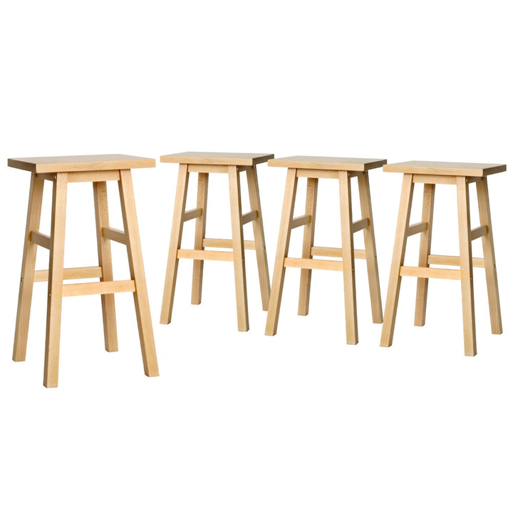 Baron Wooden Counter Stool Backless (Set of 4) Natural 66cm