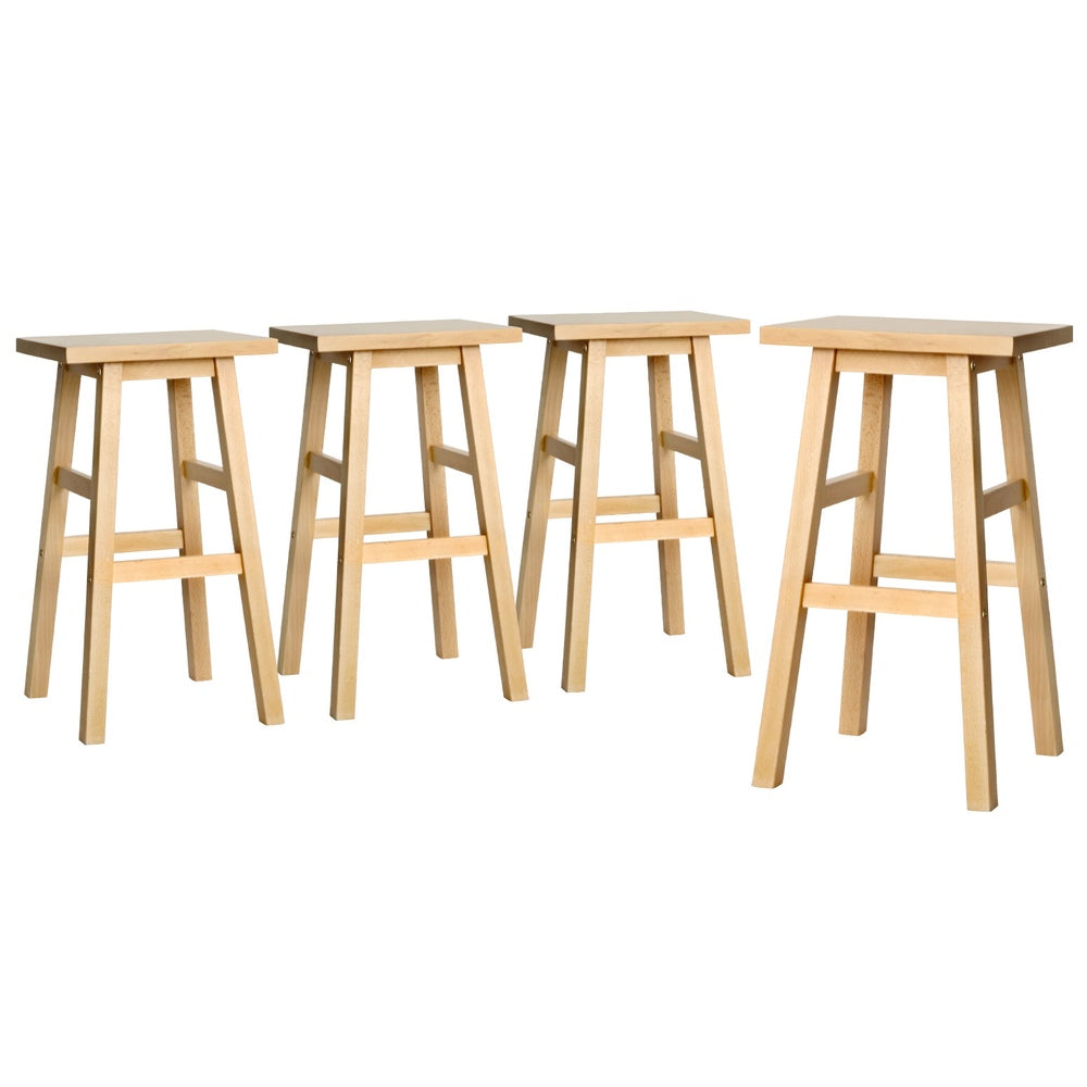 Baron Wooden Counter Stool Backless (Set of 4) Natural 66cm