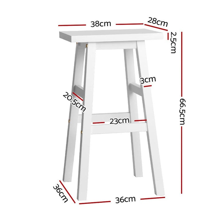 Baron Wooden Counter Stool Backless (Set of 2) White 66cm