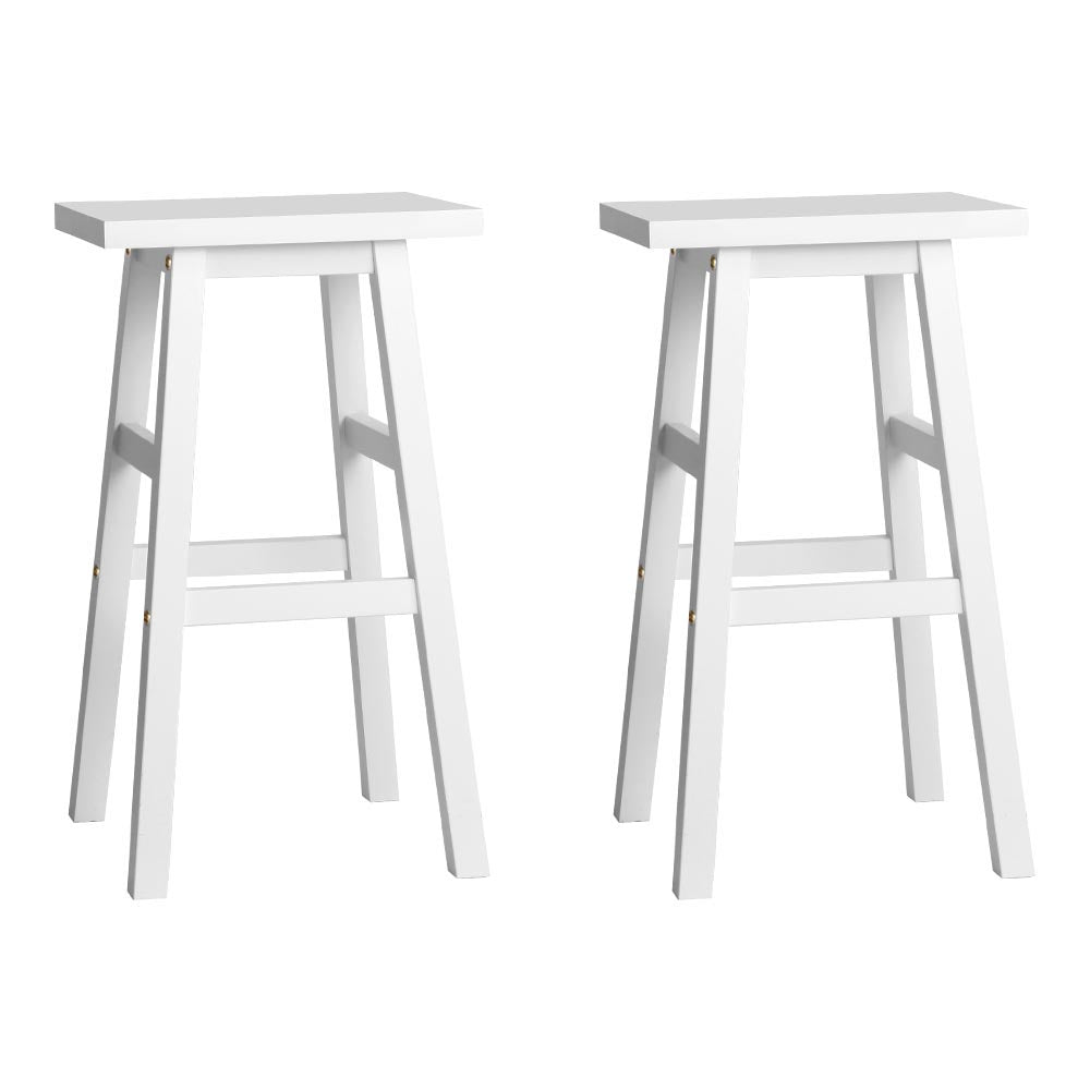 Baron Wooden Counter Stool Backless (Set of 2) White 66cm