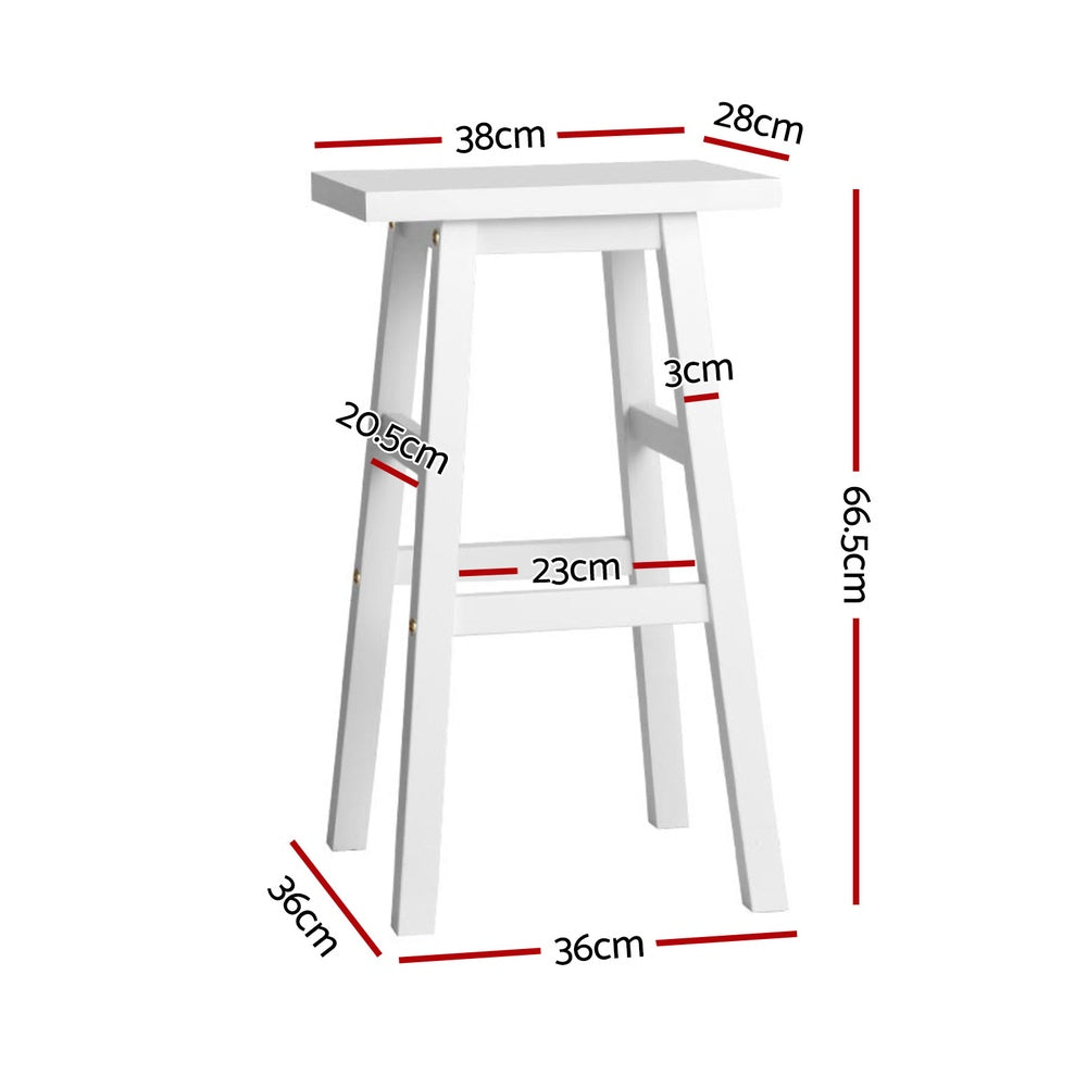 Baron Wooden Counter Stool Backless (Set of 4) White 66cm