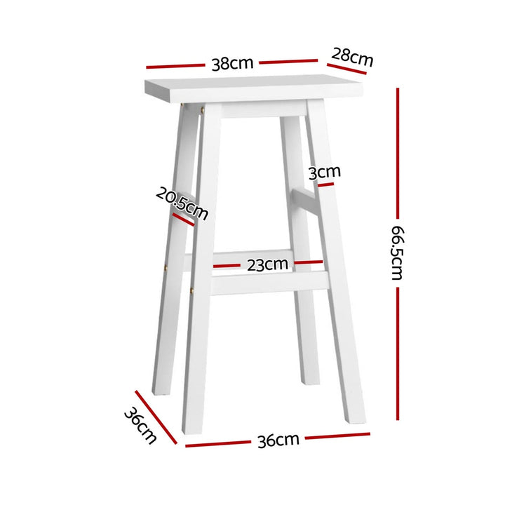 Baron Wooden Counter Stool Backless (Set of 4) White 66cm