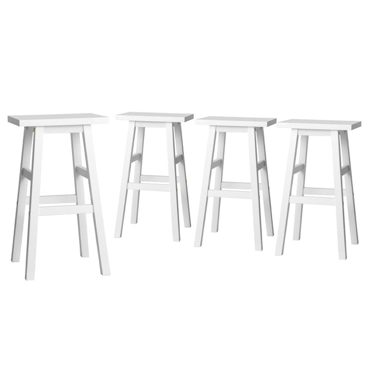 Baron Wooden Counter Stool Backless (Set of 4) White 66cm