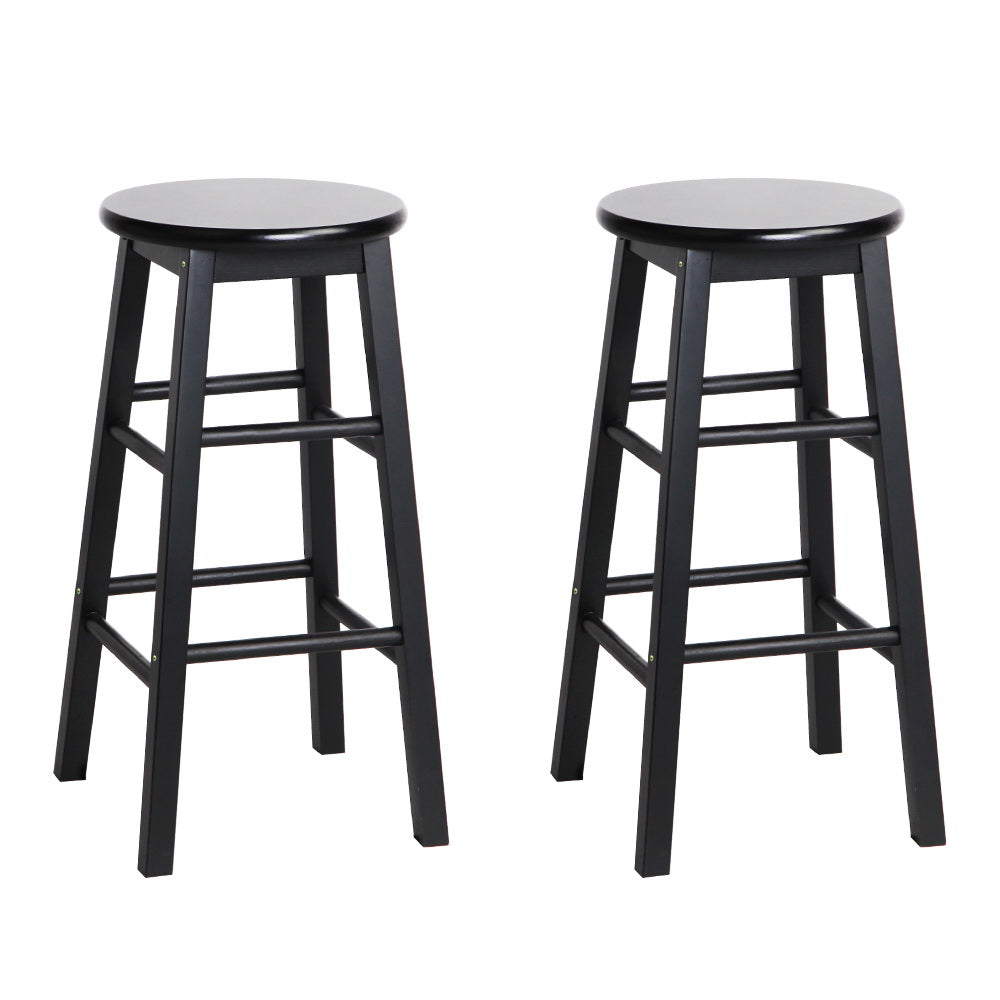 Marley Wooden Counter Stool Backless (Set of 2) Black 61cm