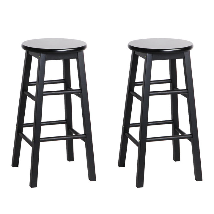Marley Wooden Counter Stool Backless (Set of 2) Black 61cm