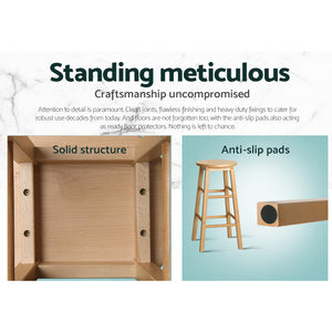 Marley Wooden Counter Stool Backless (Set of 2) Natural 61cm