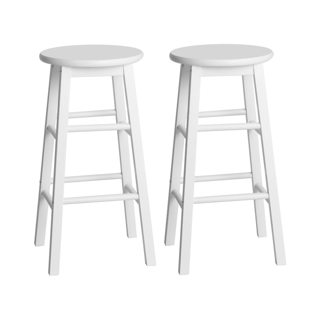 Marley Wooden Counter Stool Backless (Set of 2) White 61cm
