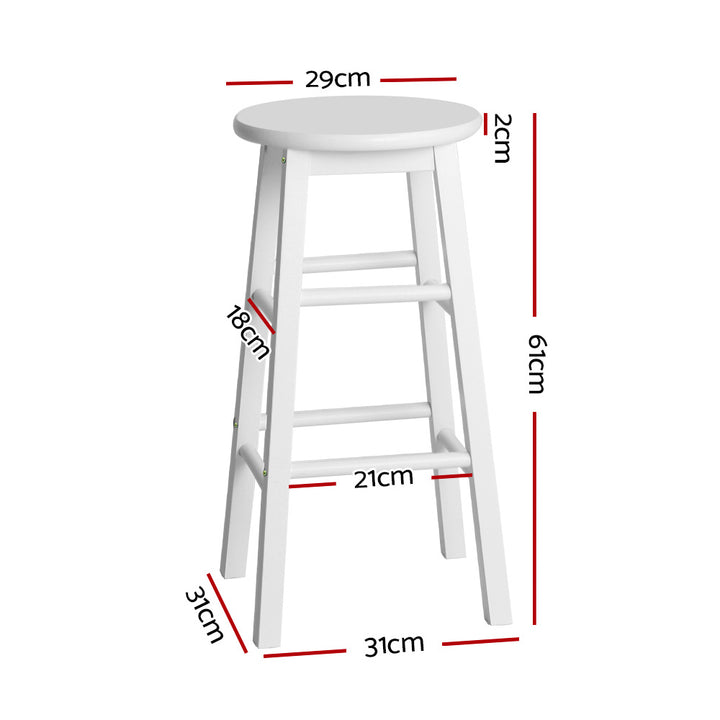 Marley Wooden Counter Stool Backless (Set of 2) White 61cm