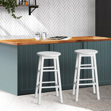 Load image into Gallery viewer, Marley Wooden Counter Stool Backless (Set of 2) White 61cm