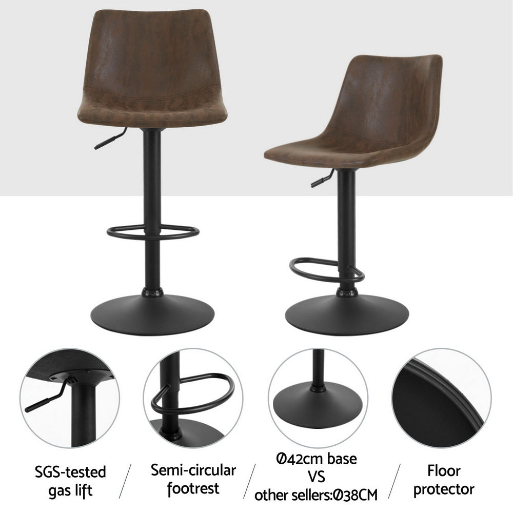 Harley Fabric Bar Stool Swivel (Set of 4) Brown