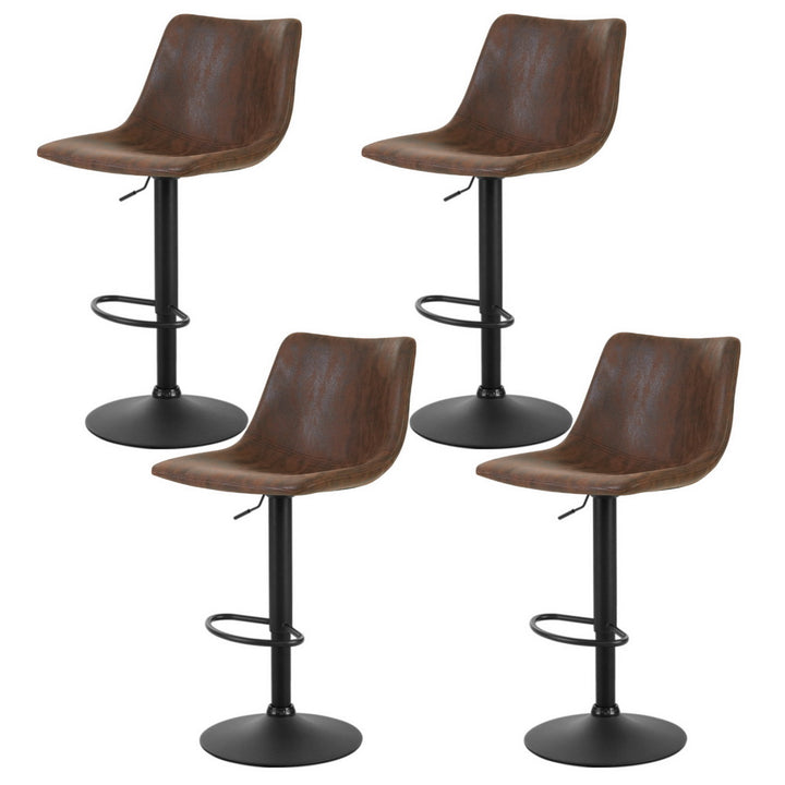 Harley Fabric Bar Stool Swivel (Set of 4) Brown