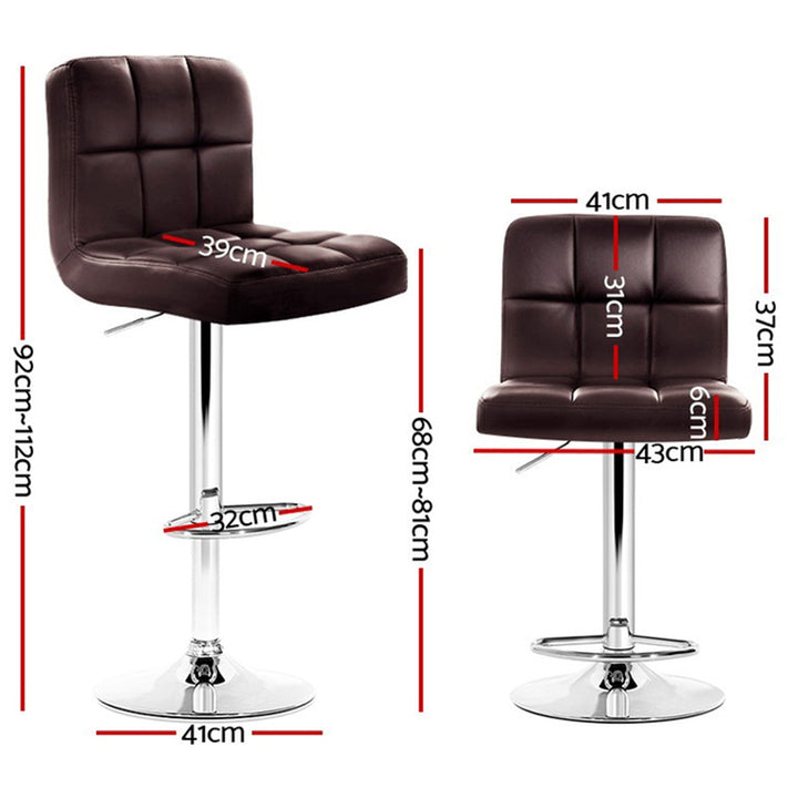 Noel Leather Bar Stool Swivel (Set of 4) Chocolate
