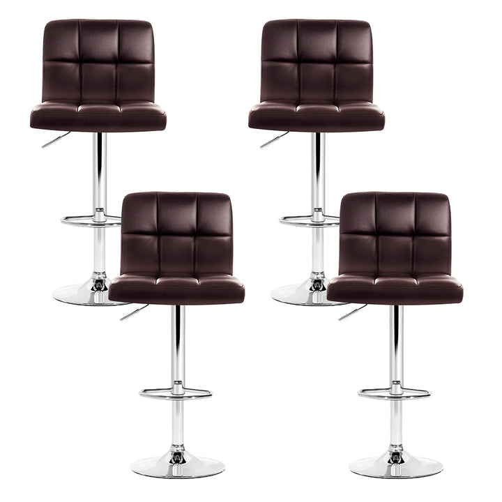 Noel Leather Bar Stool Swivel (Set of 4) Chocolate