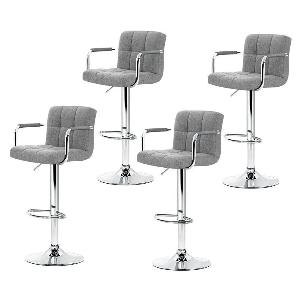 Noa Fabric Bar Stool Swivel (Set of 4) Grey