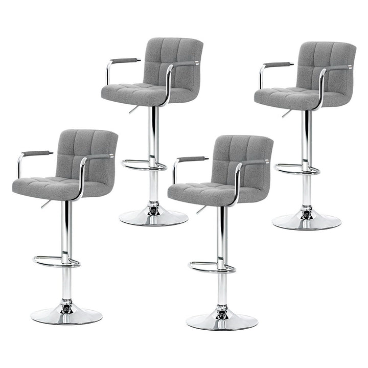 Noa Fabric Bar Stool Swivel (Set of 4) Grey