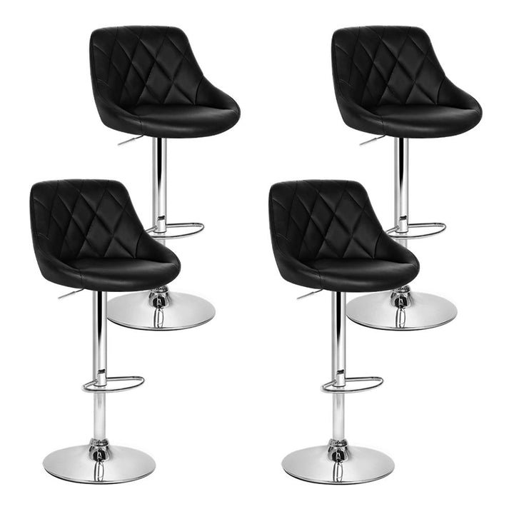 Elan Leather Bar Stool Swivel (Set of 4) Black