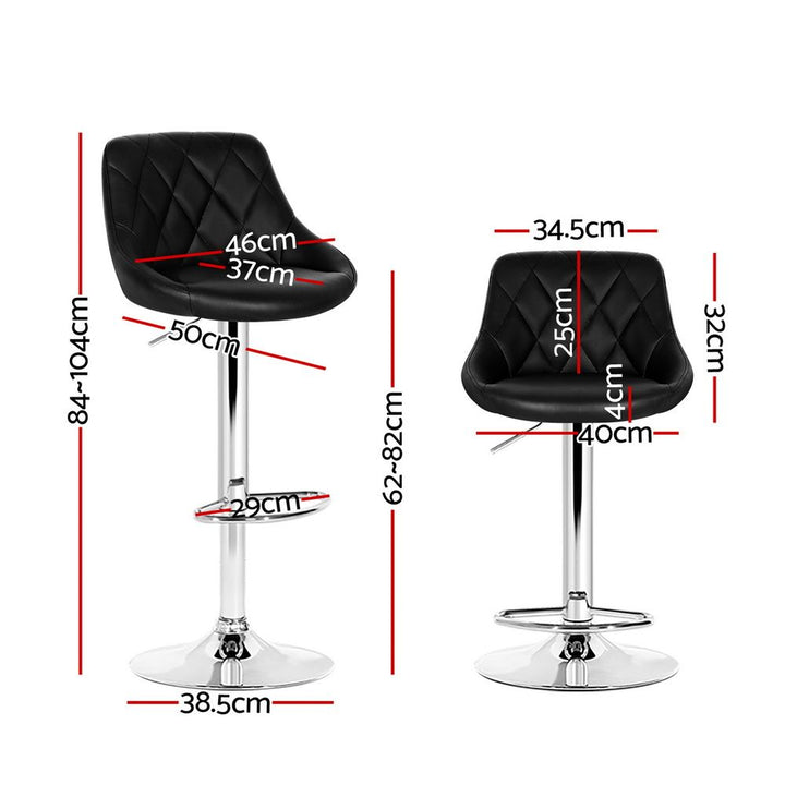 Elan Leather Bar Stool Swivel (Set of 4) Black