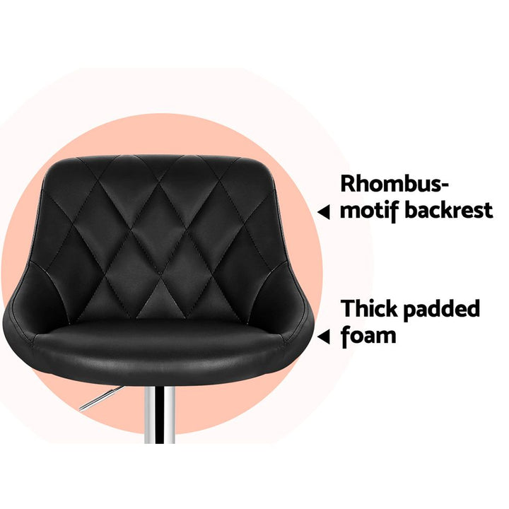 Elan Leather Bar Stool Swivel (Set of 4) Black