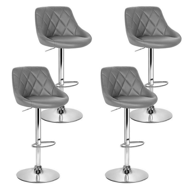 Elan Leather Bar Stool Swivel (Set of 4) Grey