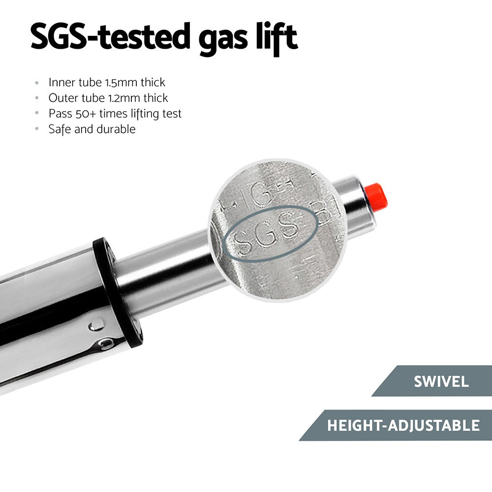 Artiss 2x Leather Bar Stools Swivel Adjustable Gas Lift PU Counter Chairs Black