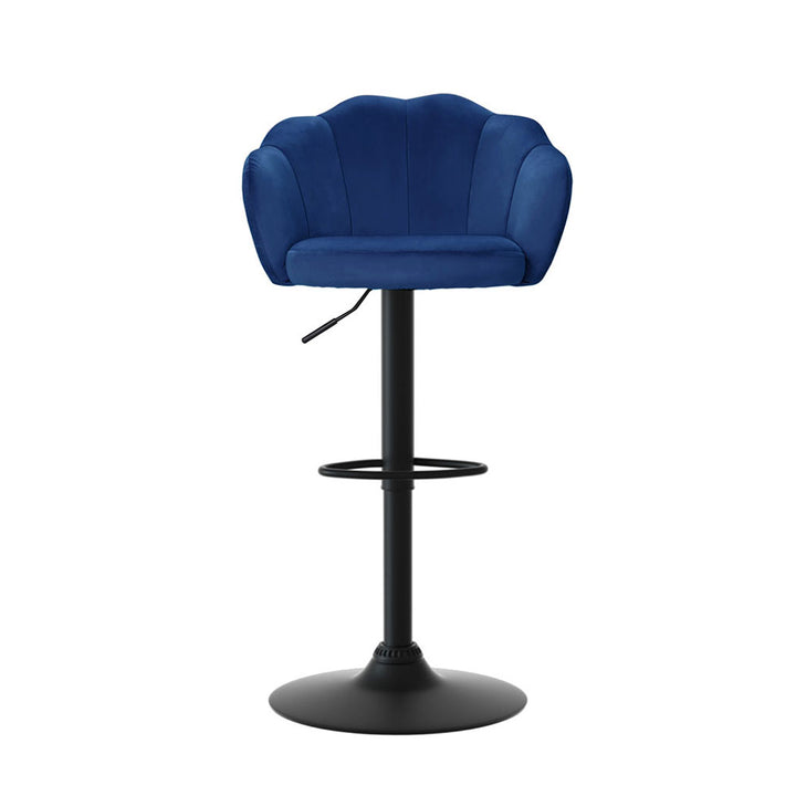 Daphne Velvet Fabric Bar Stool (Set of 4) Blue