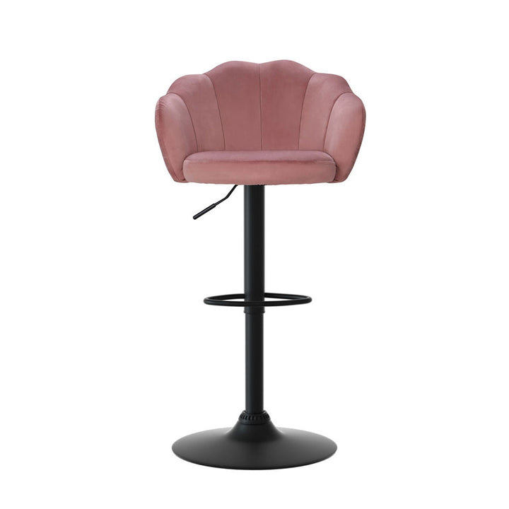 Daphne Velvet Fabric Bar Stool (Set of 4) Pink