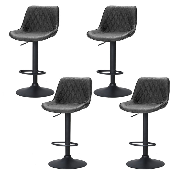 James Leather Bar Stool Swivel (Set of 4) Black