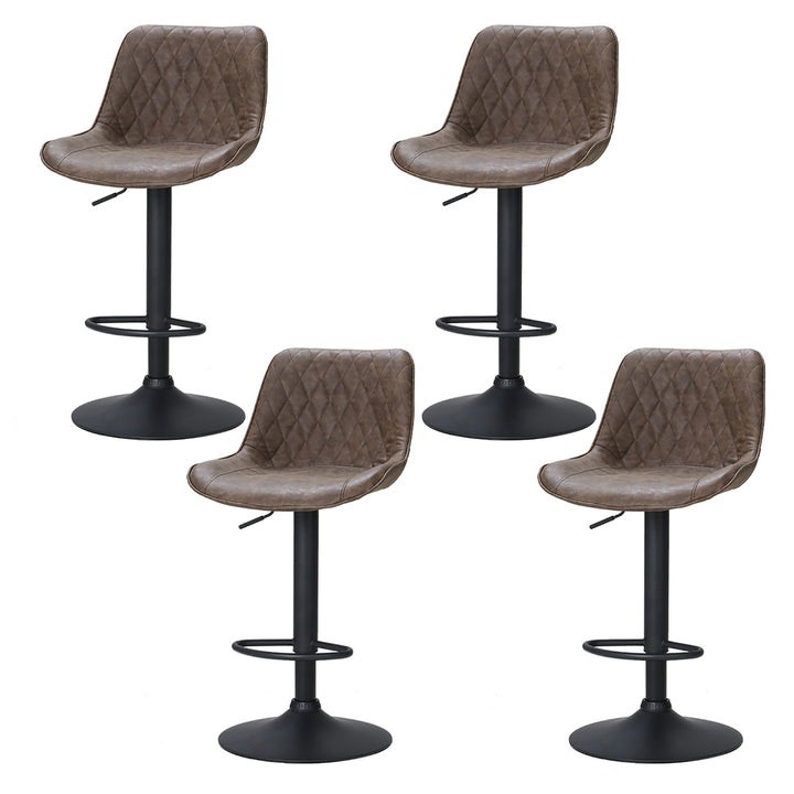 James Leather Bar Stool Swivel (Set of 4) Brown