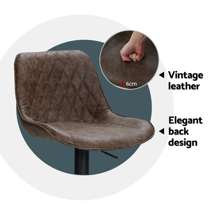 James Leather Bar Stool Swivel (Set of 4) Brown