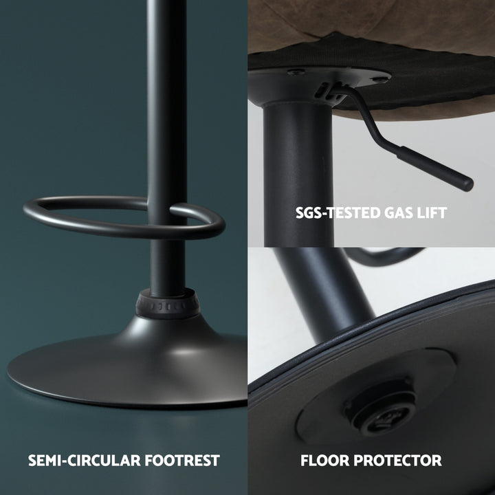 James Leather Bar Stool Swivel (Set of 4) Brown