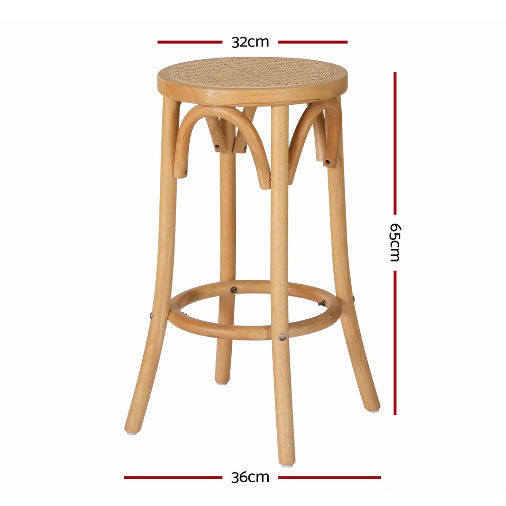 Artiss 4x Bar Stools Rattan Seat Wooden