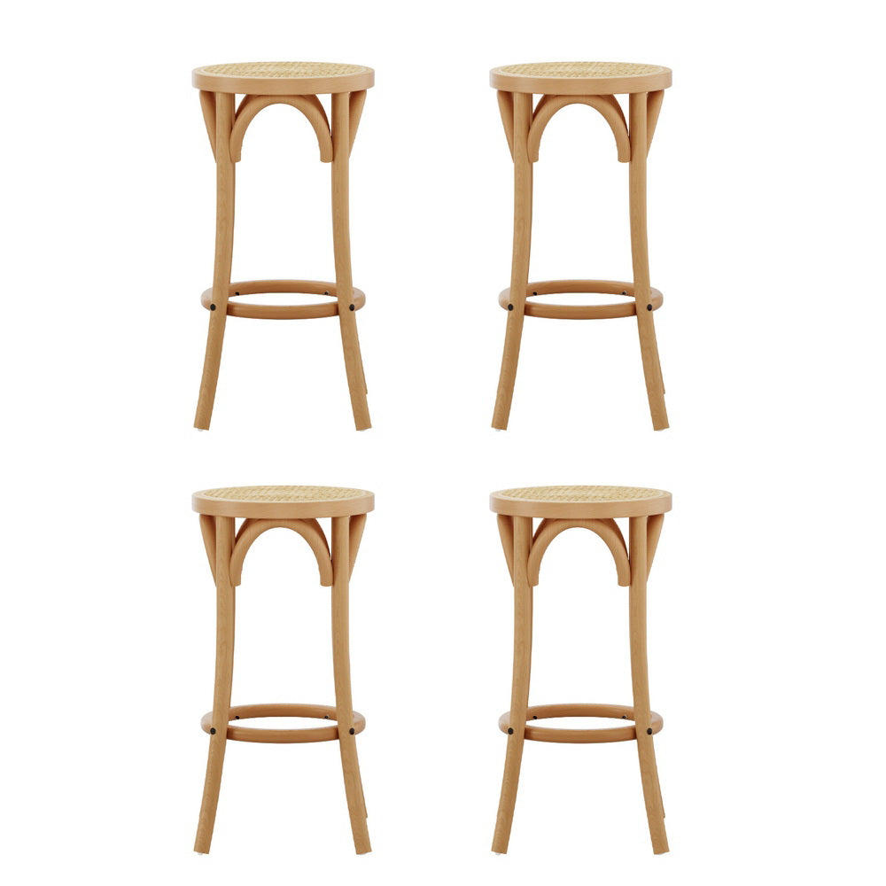 Artiss 4x Bar Stools Rattan Seat Wooden