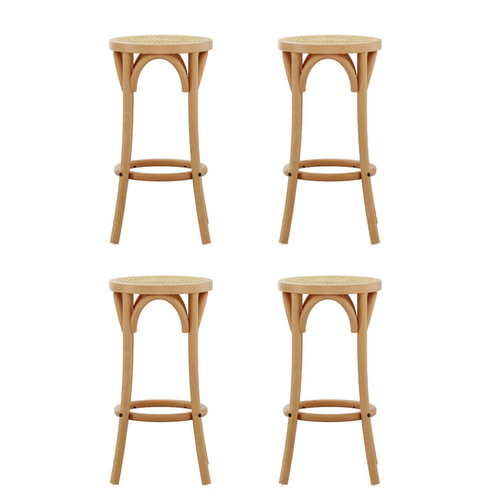 Artiss 4x Bar Stools Rattan Seat Wooden
