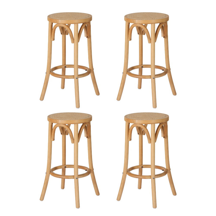 Artiss 4x Bar Stools Rattan Seat Wooden