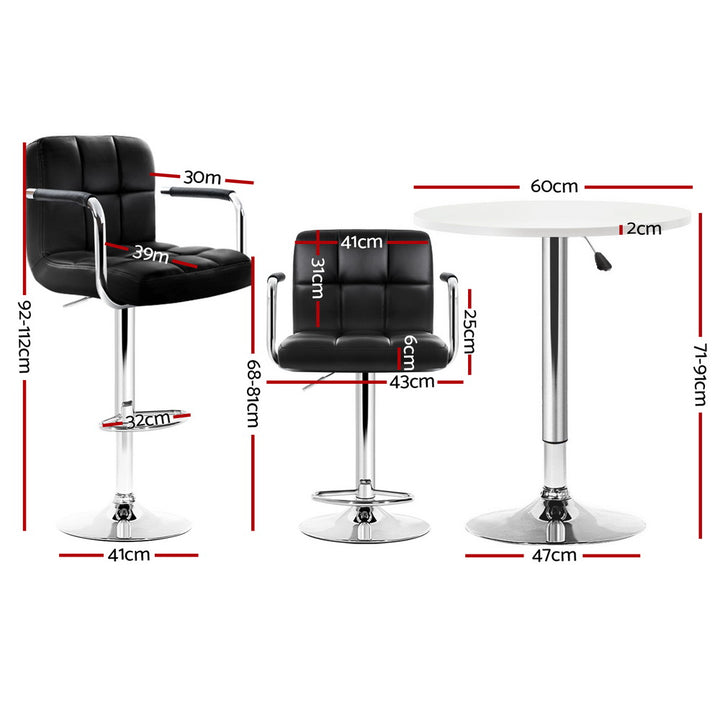 Artiss Bar Table and Stools Set Dining Desk Kitchen Chairs Cafe Pub