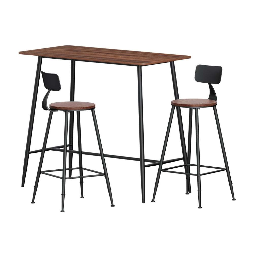 Ash Industrial Bar Table Set (3 Piece)