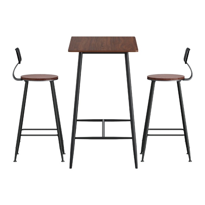 Ash Industrial Bar Table Set (3 Piece)